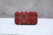 Dark Red Patola Clutch- SRDRPC13