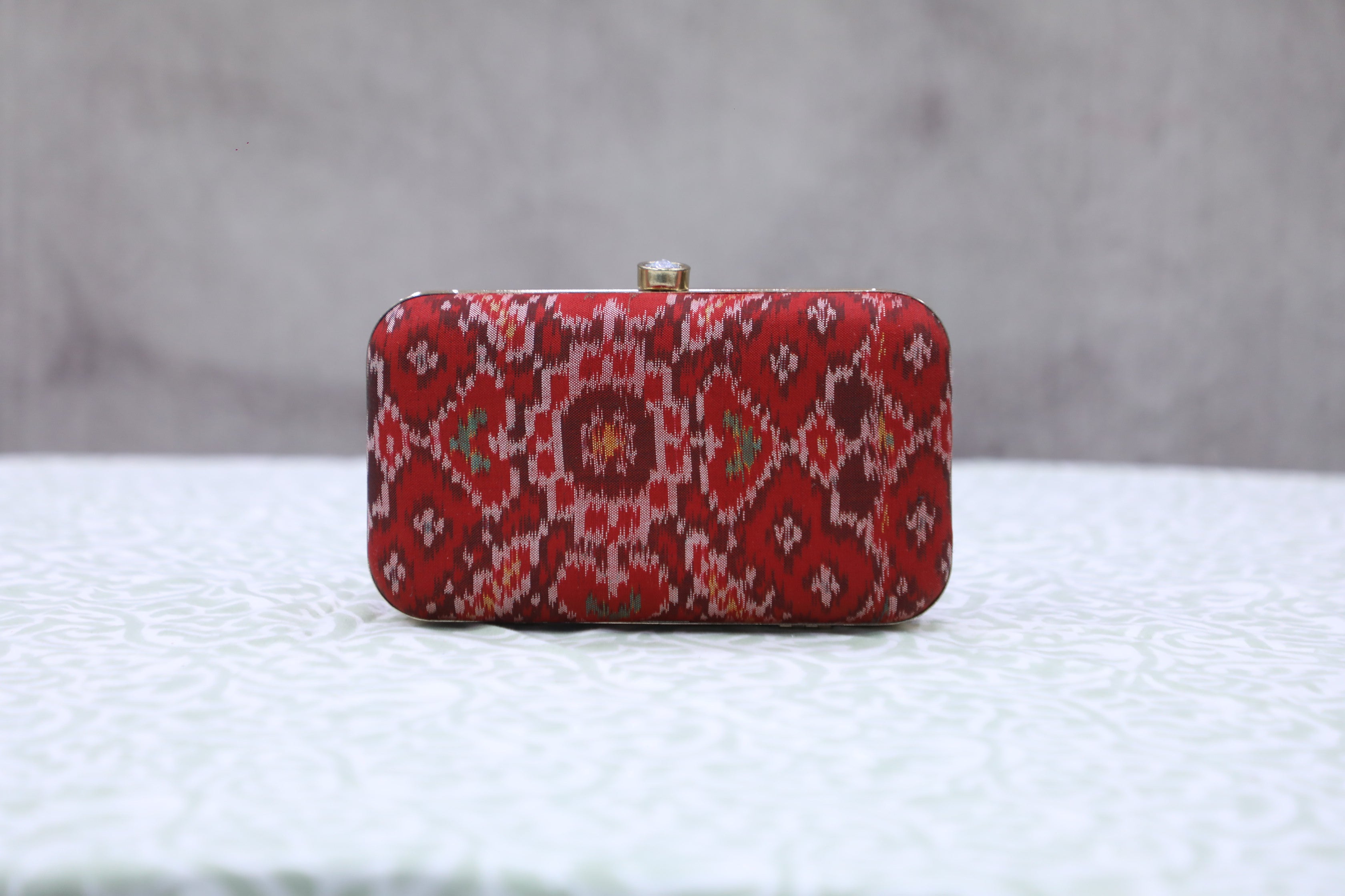Dark Red Patola Clutch- SRDRPC13