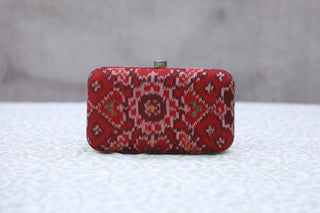 Dark Red Patola Clutch- SRDRPC13