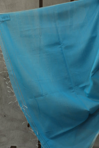 Blue Maheshwari Organza Silk Saree-SRBMOSS08EX