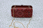 Dark Red Patola Clutch- SRDRPC13