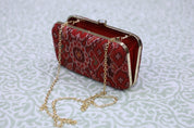 Dark Red Patola Clutch- SRDRPC13