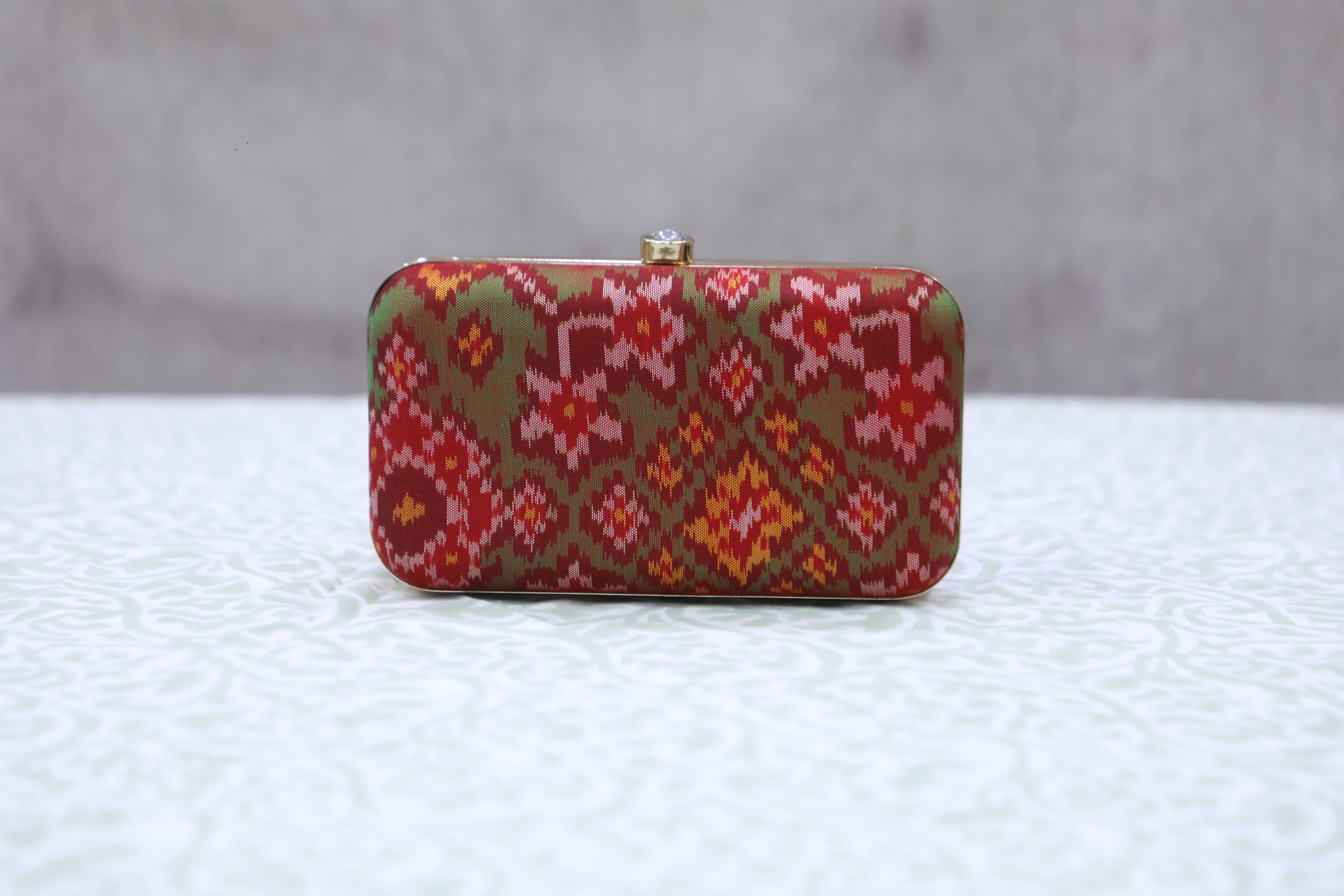 Two Tone Green Patola Clutch- SRTTGPC06