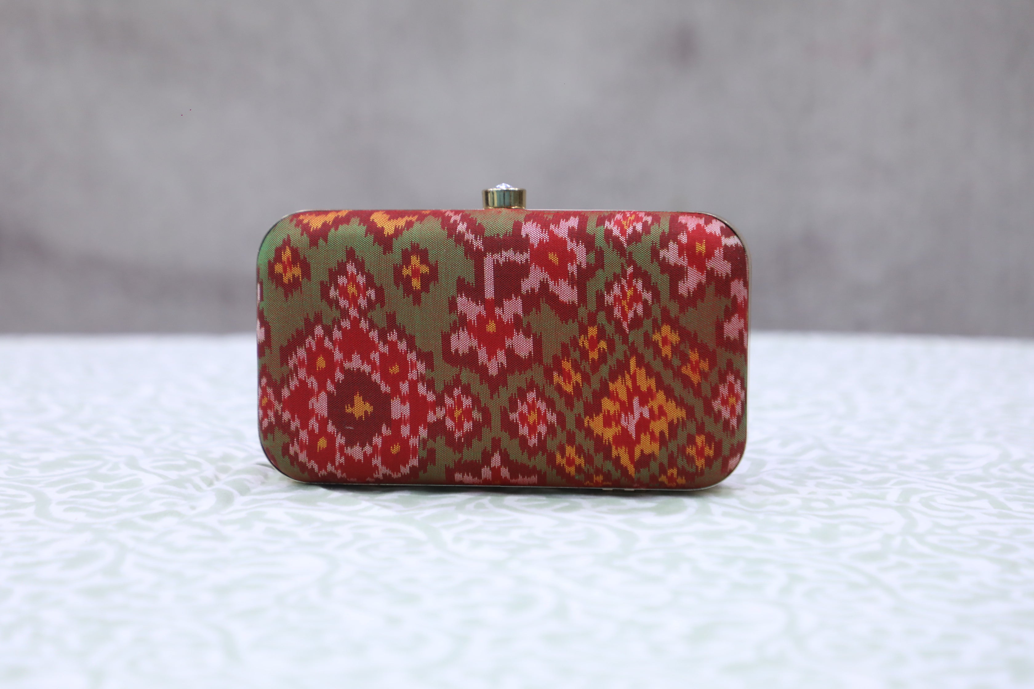 Two Tone Green Patola Clutch- SRTTGPC06