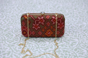 Two Tone Green Patola Clutch- SRTTGPC06