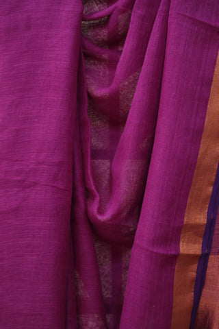 Purple Plain Linen Saree With Violet Tassels-SRPPLS150EX