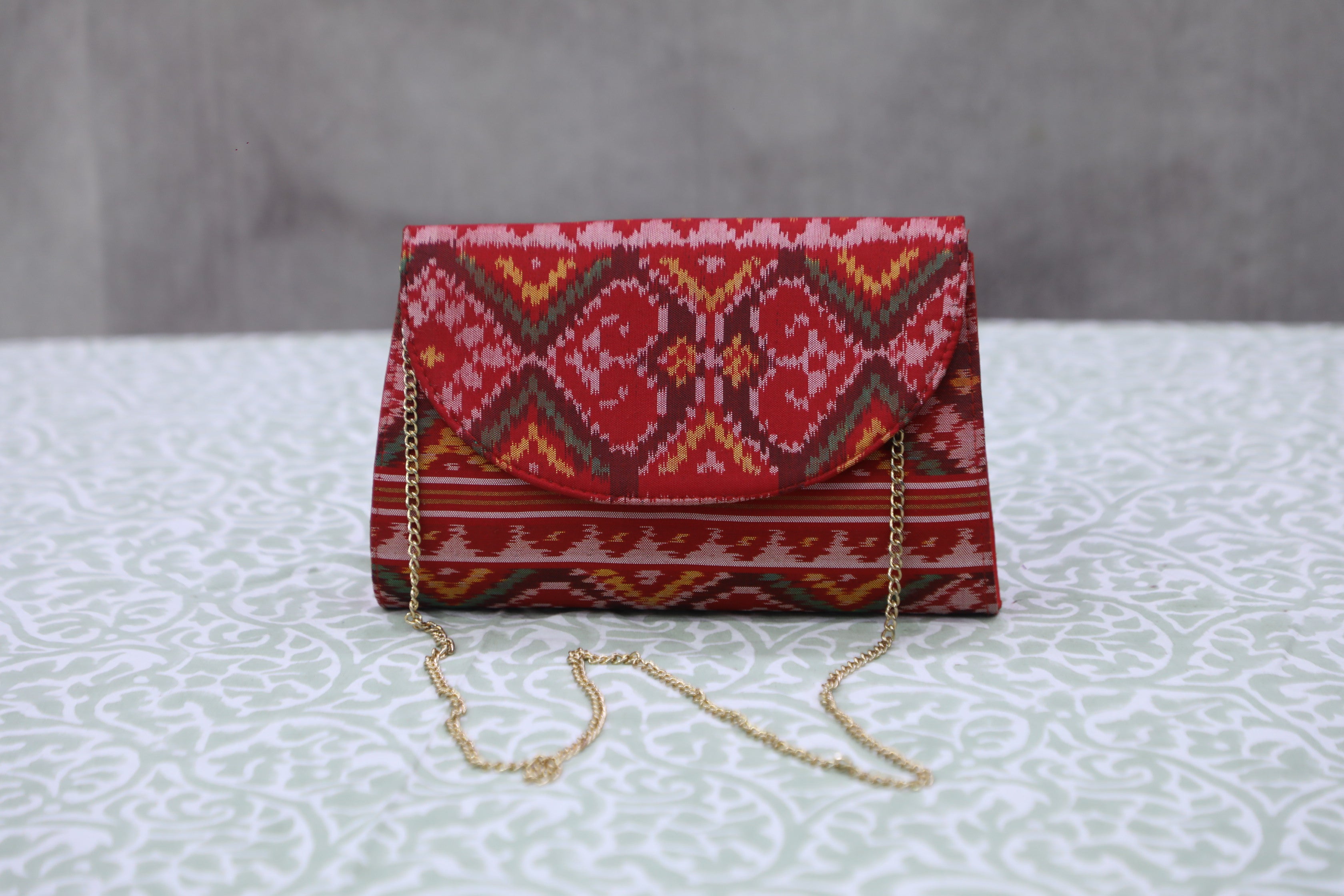 Red Patola Clutch- SRRPC39