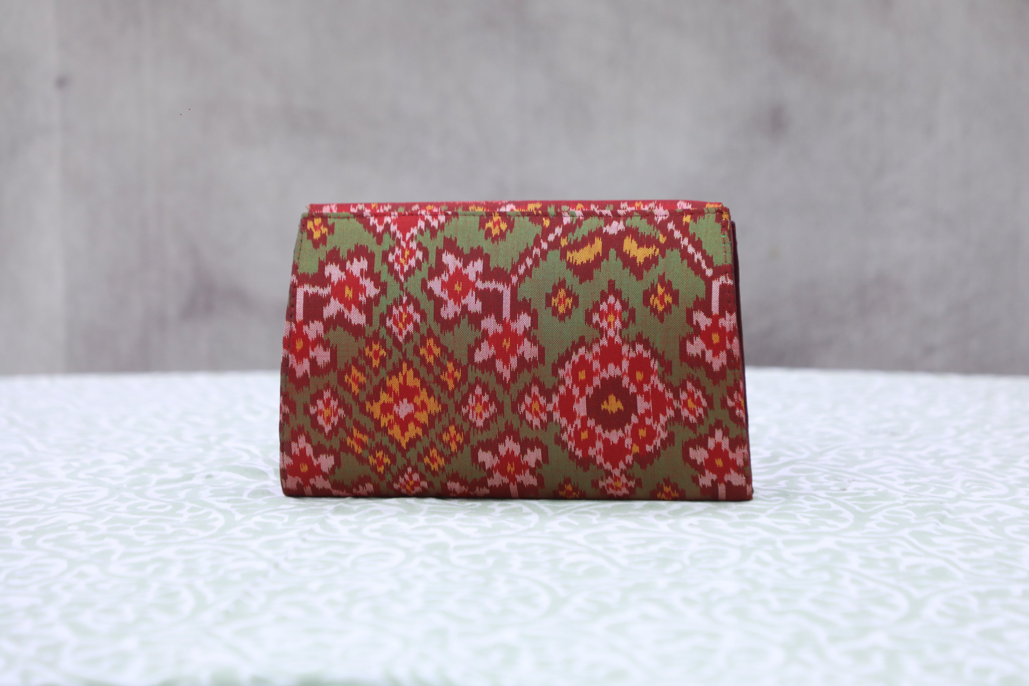 Two Tone Green Patola Clutch- SRTTGPC40