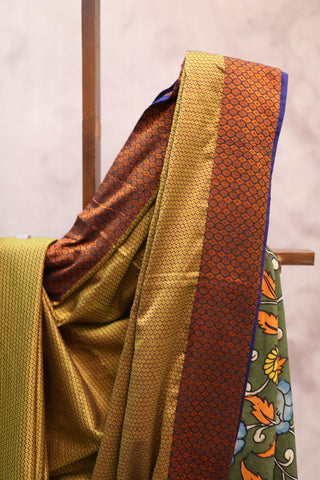 Olive Green Signature Khun Saree -SROGSKS47