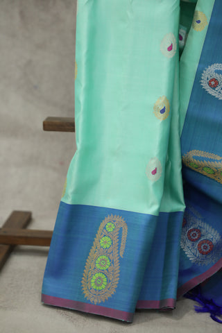 Pastel Green Gadwal Silk Saree - SRPGGSS406