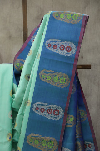 Pastel Green Gadwal Silk Saree - SRPGGSS406