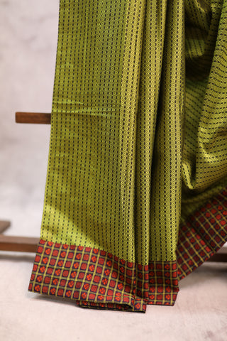 Olive Green Signature Khun Saree -SROGSKS46