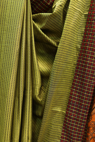 Olive Green Signature Khun Saree -SROGSKS46