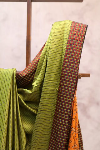 Olive Green Signature Khun Saree -SROGSKS46