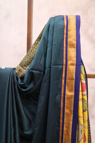 Teal  Blue Signature Khun Saree -SRTBSKS48