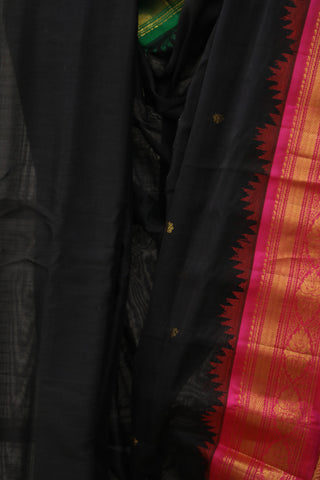 Black Gadwal Silk Saree - SRBGSS412