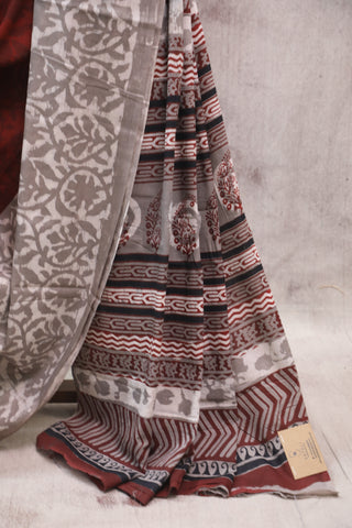 Maroon HBP Cotton Saree - SRMCS1363