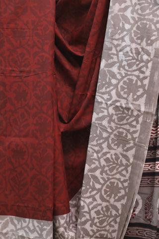 Maroon HBP Cotton Saree - SRMCS1363