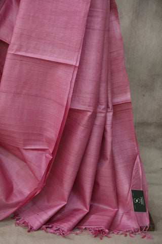 Baby Pink Tussar Silk Saree - SRBPTSS885