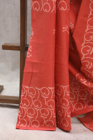 Red HBP Cotton Saree - SRRCS1359