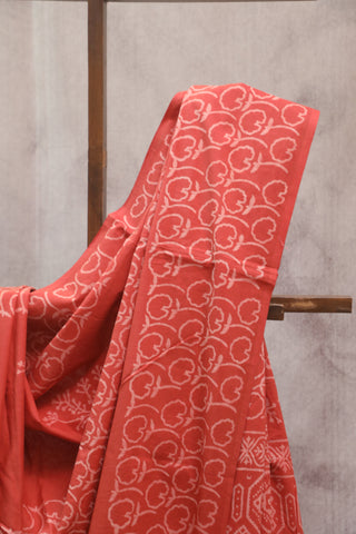 Red HBP Cotton Saree - SRRCS1359