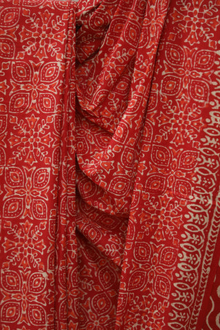 Red HBP Cotton Saree - SRRCS1604