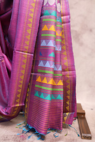 Purple Tussar Silk With Heavy Pallu Saree - SRPTPSHPS735