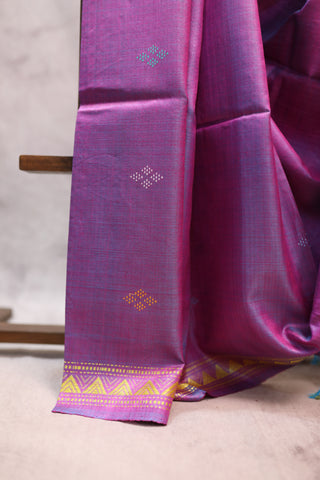 Purple Tussar Silk With Heavy Pallu Saree - SRPTPSHPS735