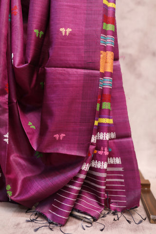 Purple Tussar Silk With Heavy Pallu Saree - SRPTSHPS729