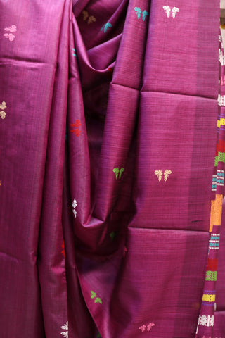 Purple Tussar Silk With Heavy Pallu Saree - SRPTSHPS729