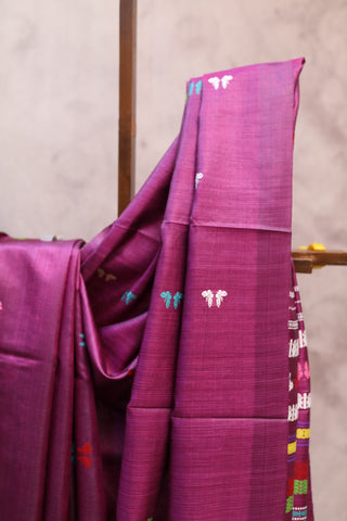 Purple Tussar Silk With Heavy Pallu Saree - SRPTSHPS729