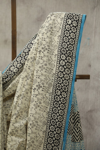 Cream HBP Cotton Saree - SRCCS1632