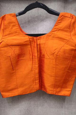 Orange Raw Silk Blouse