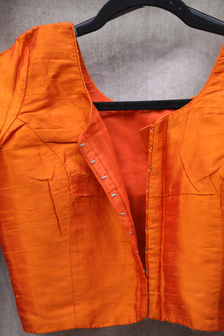 Orange Raw Silk Blouse