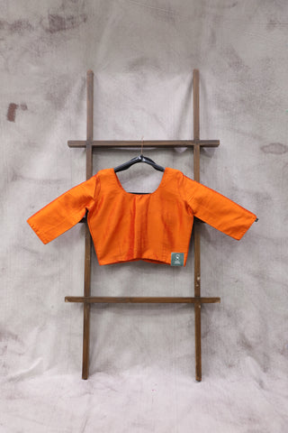 Orange Raw Silk Blouse