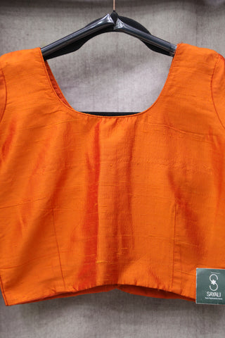 Orange Raw Silk Blouse