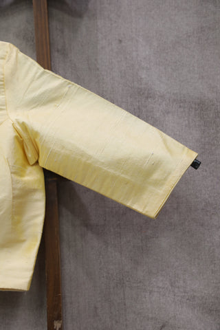 Pastel Yellow Raw Silk Blouse-SRPYRSB9