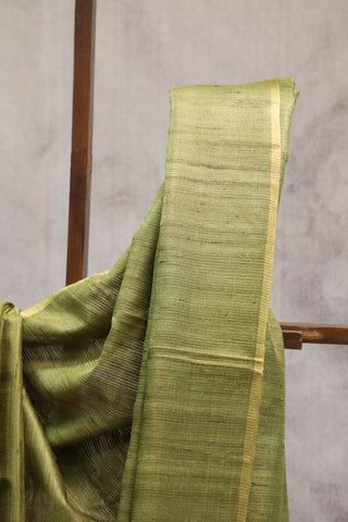 Green Tussar Silk Saree-SRGTSS792