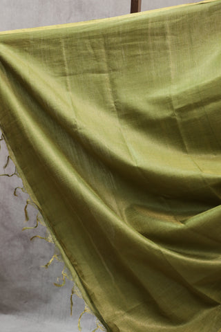 Green Tussar Silk Saree-SRGTSS792