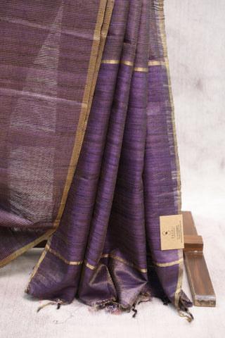 Purple Tussar Silk Saree-SRPTSS798