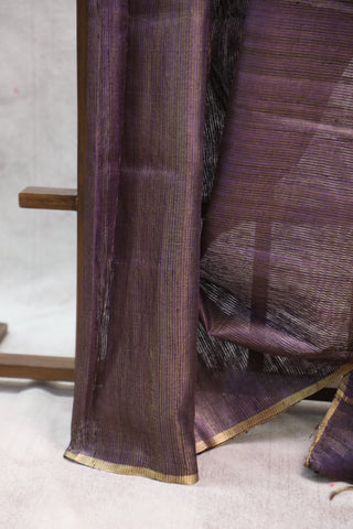 Purple Tussar Silk Saree-SRPTSS798