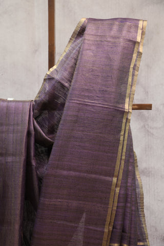 Purple Tussar Silk Saree-SRPTSS798