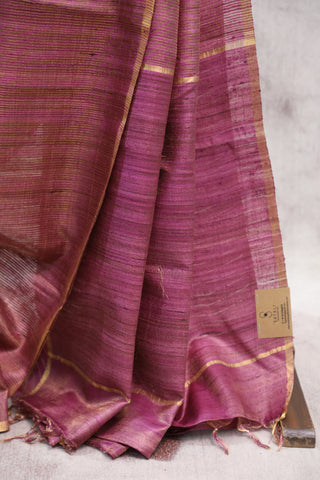 Purple Tussar Silk Saree-SRPTSS803