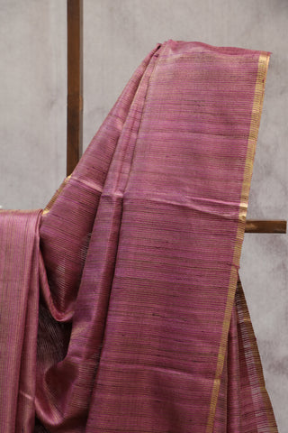 Purple Tussar Silk Saree-SRPTSS803