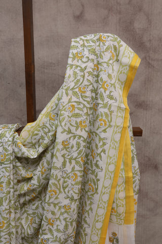 White HBP Cotton Saree-SRWCS1180