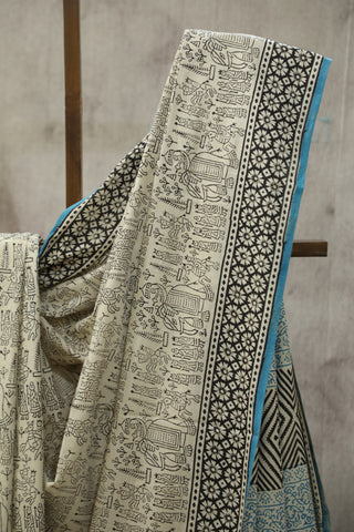 Cream HBP Cotton Saree - SRCCS1631