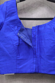 Royal Blue Raw Silk Blouse-SRRBRSB