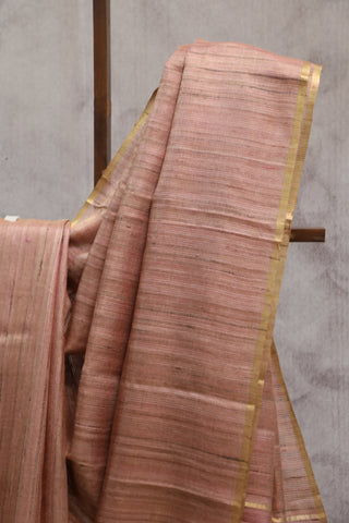 Pastel Pink Tussar Silk Saree-SRPTSS804