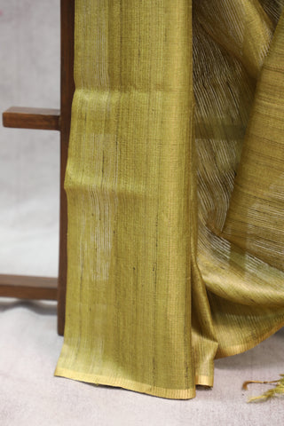 Green Tussar Silk Saree-SRGTSS795