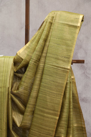 Green Tussar Silk Saree-SRGTSS795